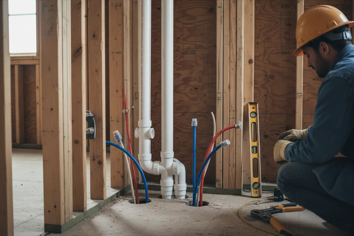 Drain and supply rough-in during Garbage Disposal Repair in Ada